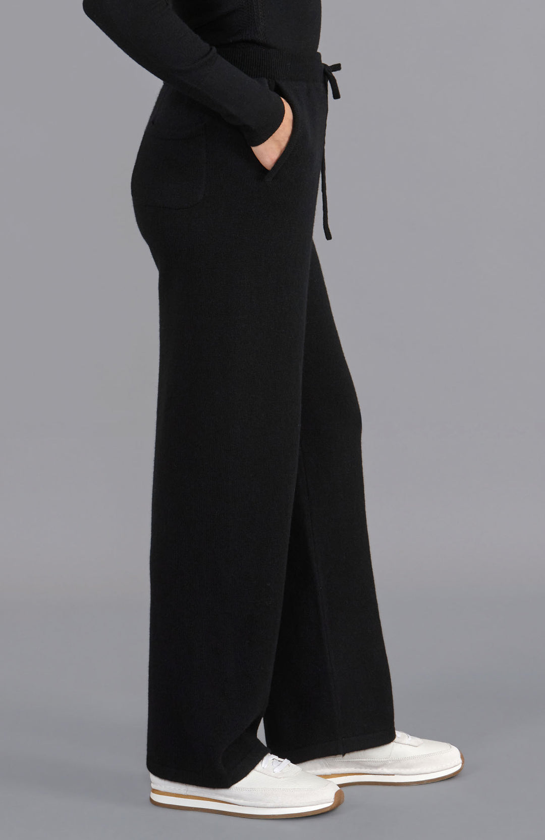 Black womens lambswool trousers by Paul James