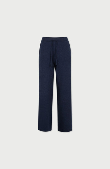 Oxford Blue Womens Lambswool Knitted Trousers By Paul James