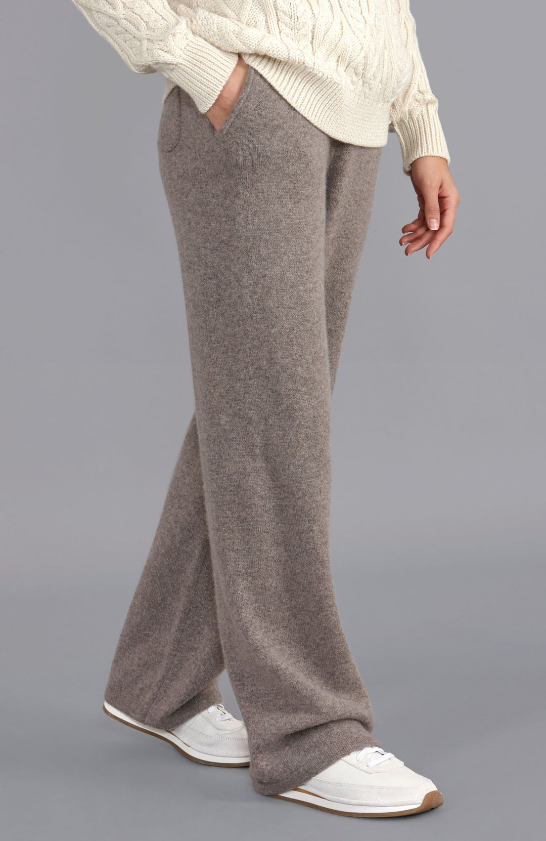 Brown lambswool trousers by Paul James