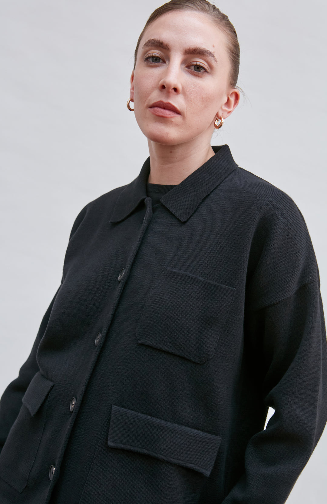 Black Womens Cotton Workshirt By Paul James
