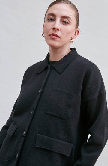 Black Womens Cotton Workshirt By Paul James