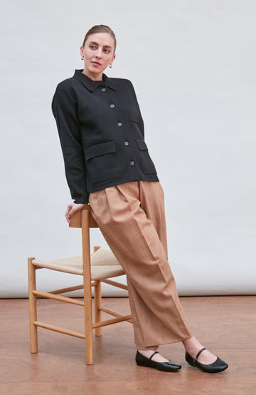 Black Womens Cotton Workshirt By Paul James