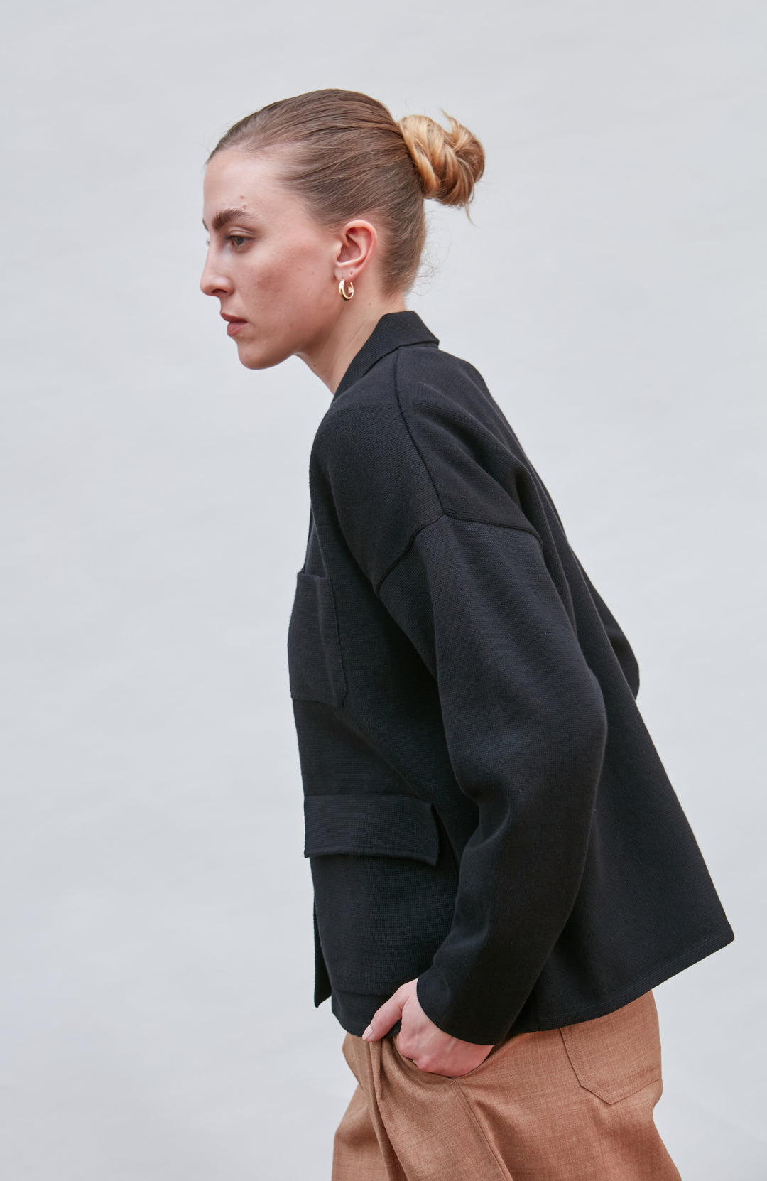 Black Womens Cotton Workshirt By Paul James