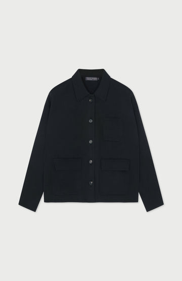 Black Womens Cotton Workshirt By Paul James