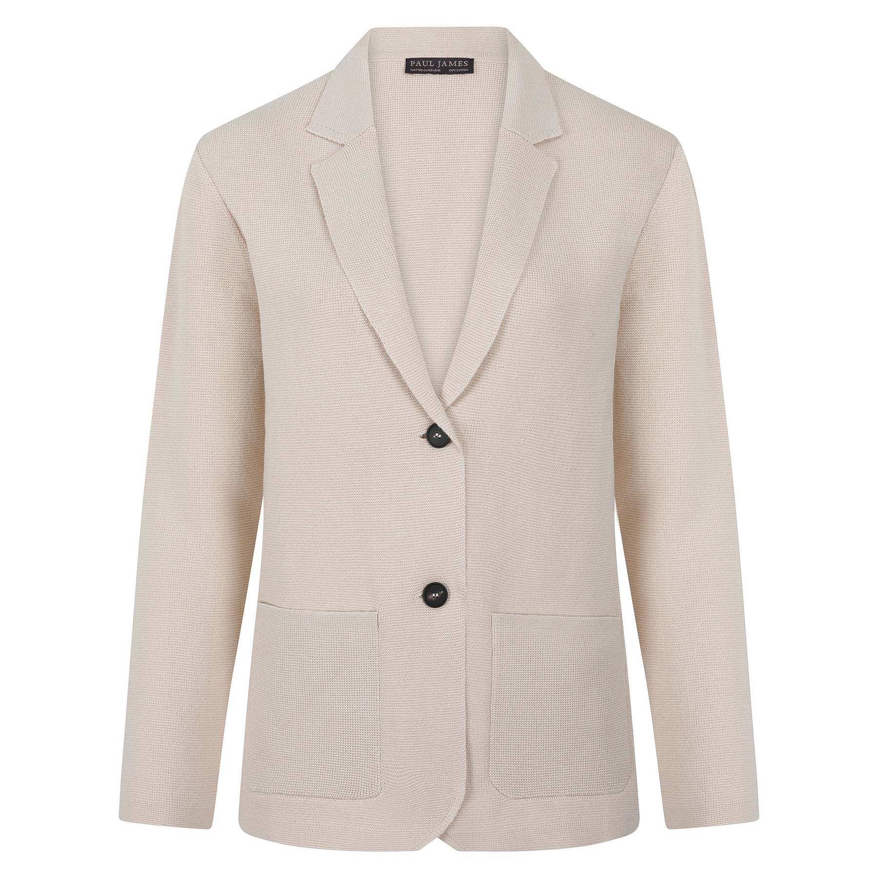 womens ecru knitted blazer