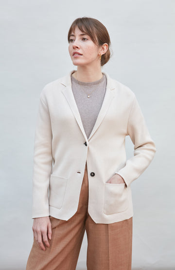 Womens off white knitted blazer by Paul James