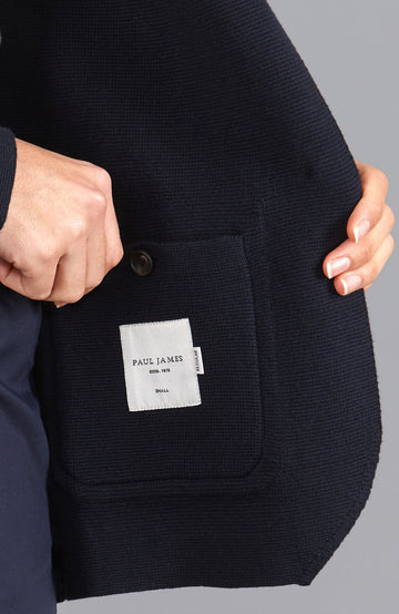 navy womens relaxed knitted blazer