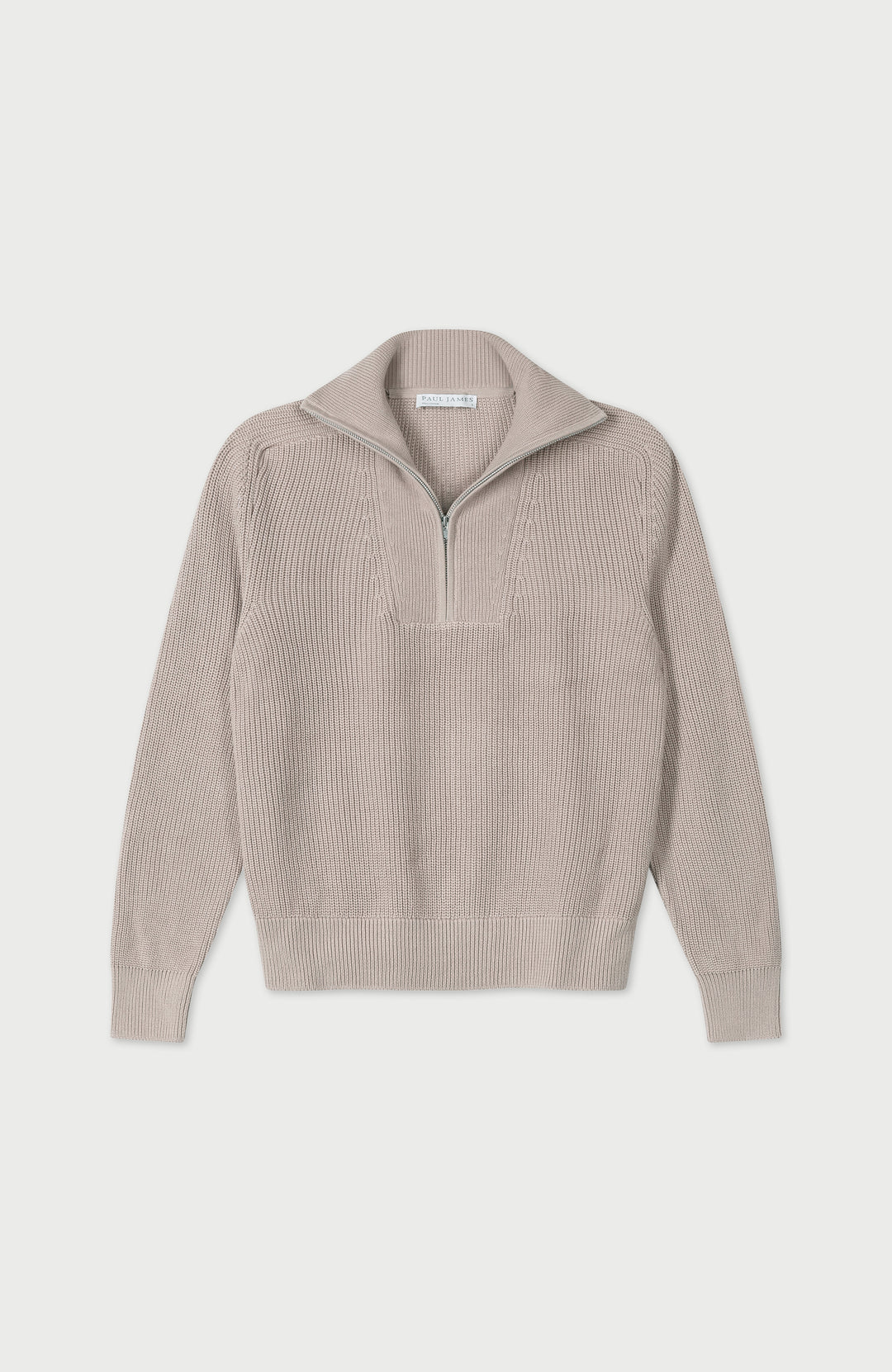 Linen Womens Cotton Zip Neck Jumper By Paul James
