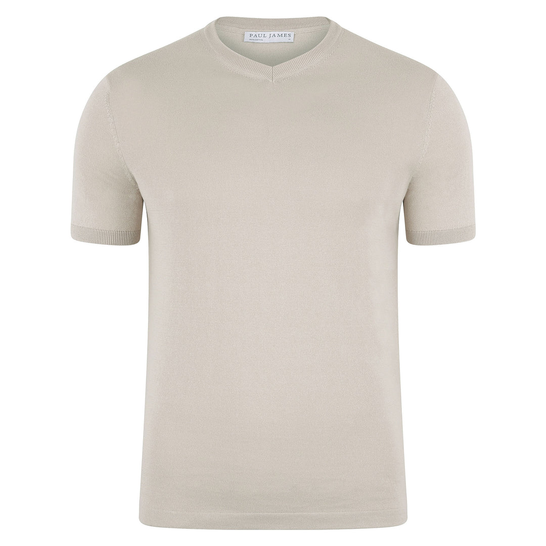 birch mens v neck knitted t-shirt