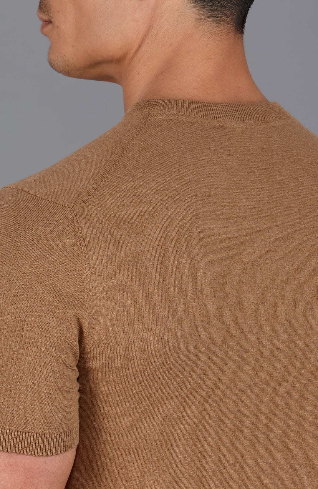 camel mens v neck knitted t shirt