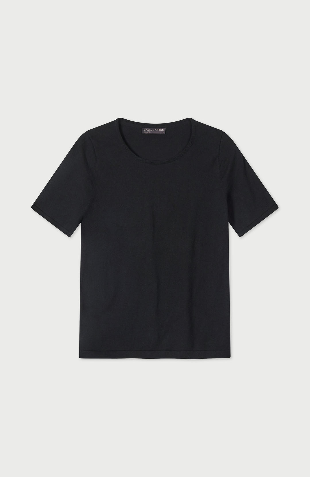 Black Womens Cotton Crew Neck T-Shirt By Paul James