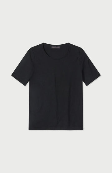 Black Womens Cotton Crew Neck T-Shirt By Paul James