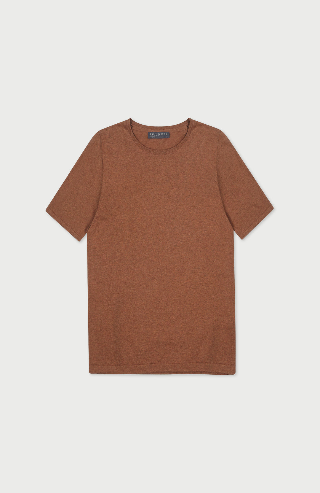 Brown Womens Cotton Crew Neck T-Shirt By Paul James