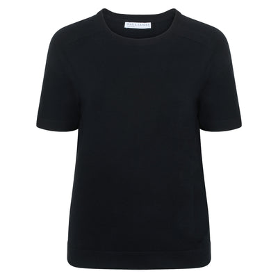 black womens cotton knitted t-shirt