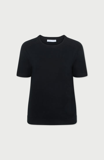 Black Womens Cotton Knitted T-Shirt By Paul James