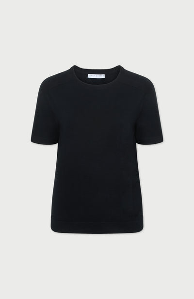 Black Womens Cotton Knitted T-Shirt By Paul James