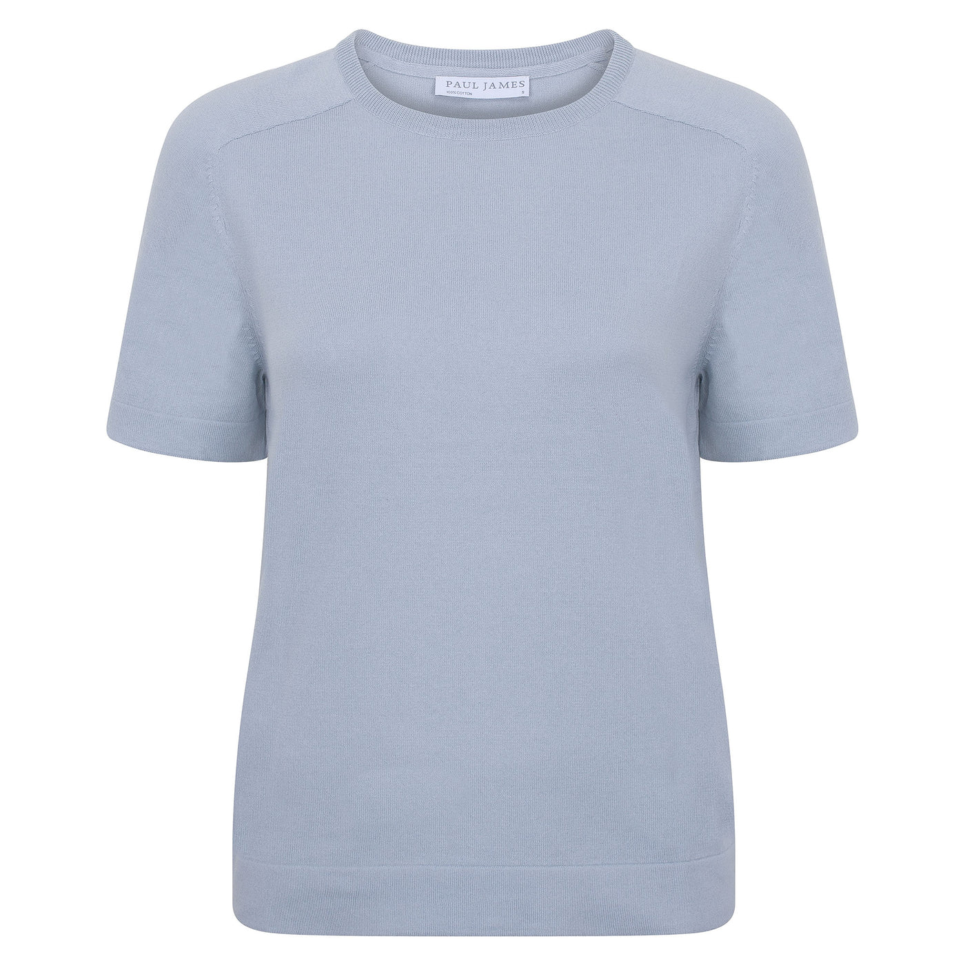 blue womens cotton knitted t-shirt