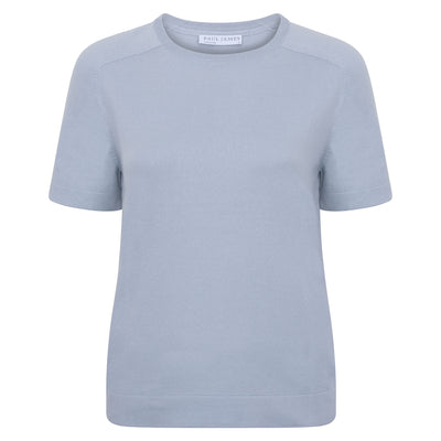 blue womens cotton knitted t-shirt