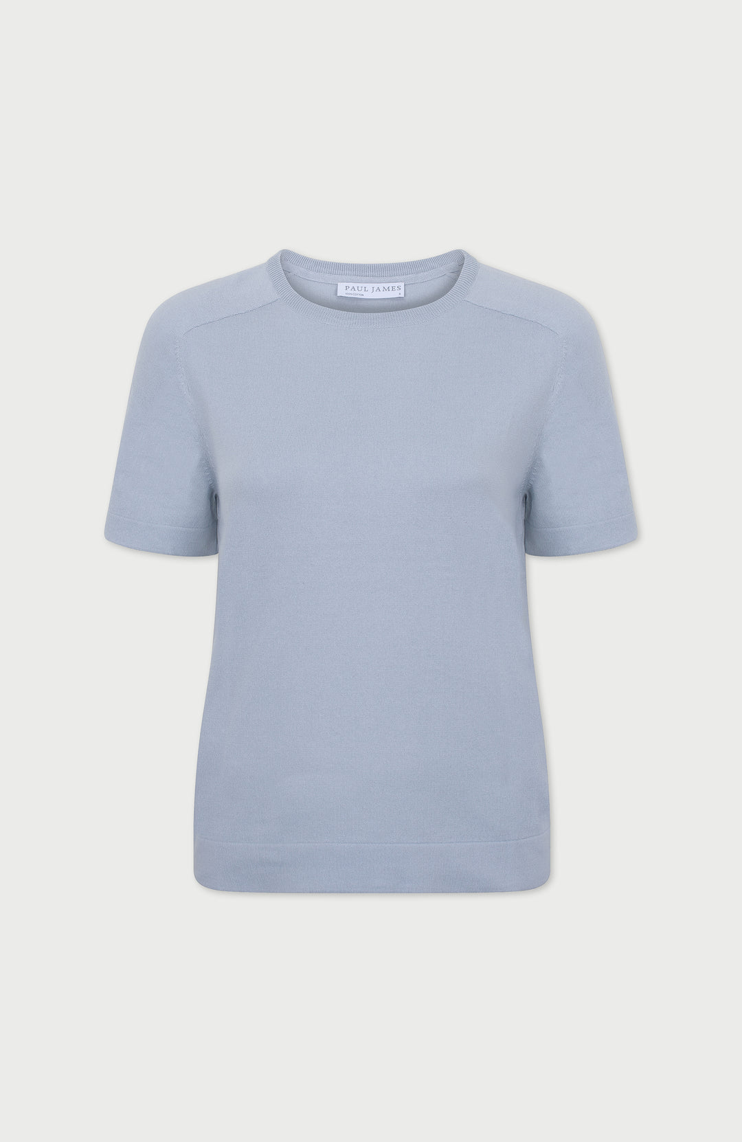Womens Ultra Fine Cotton Saddle Shoulder Knitted T-Shirt