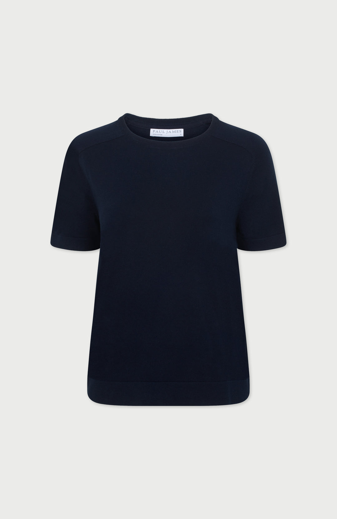 Navy Womens Cotton Knitted T-Shirt By Paul James