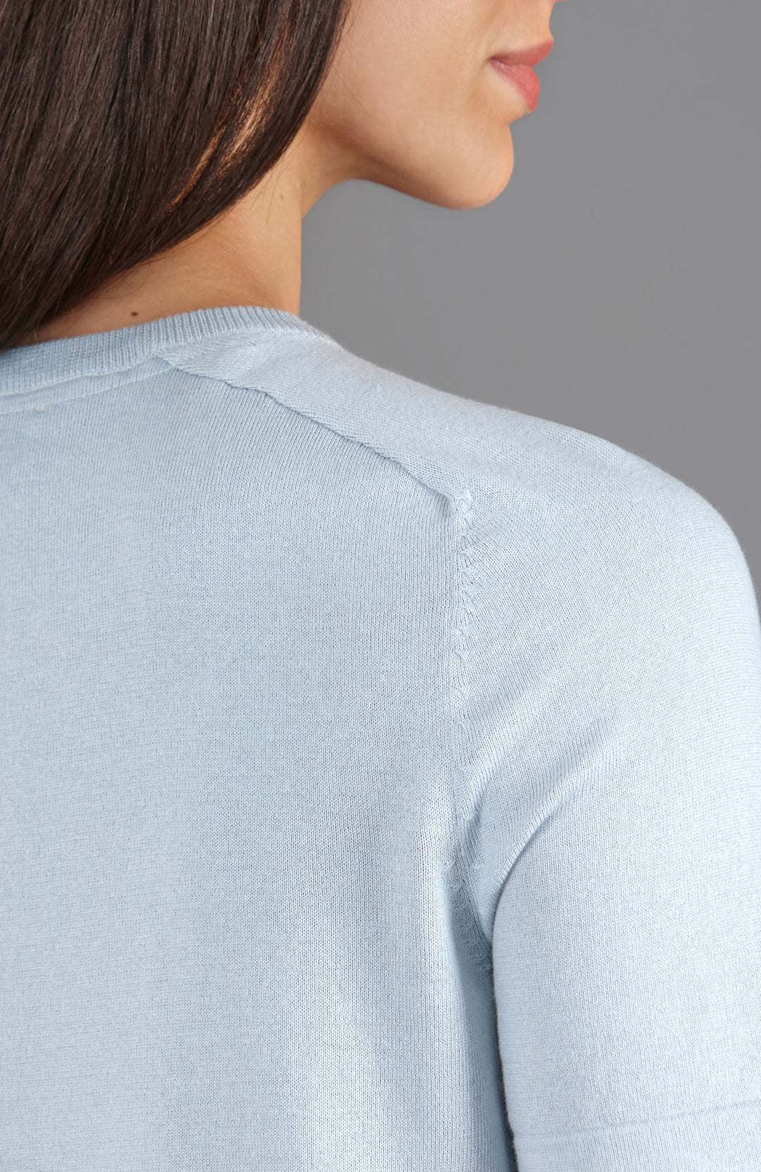 Blue womens cotton knitted t-shirt  by Paul James