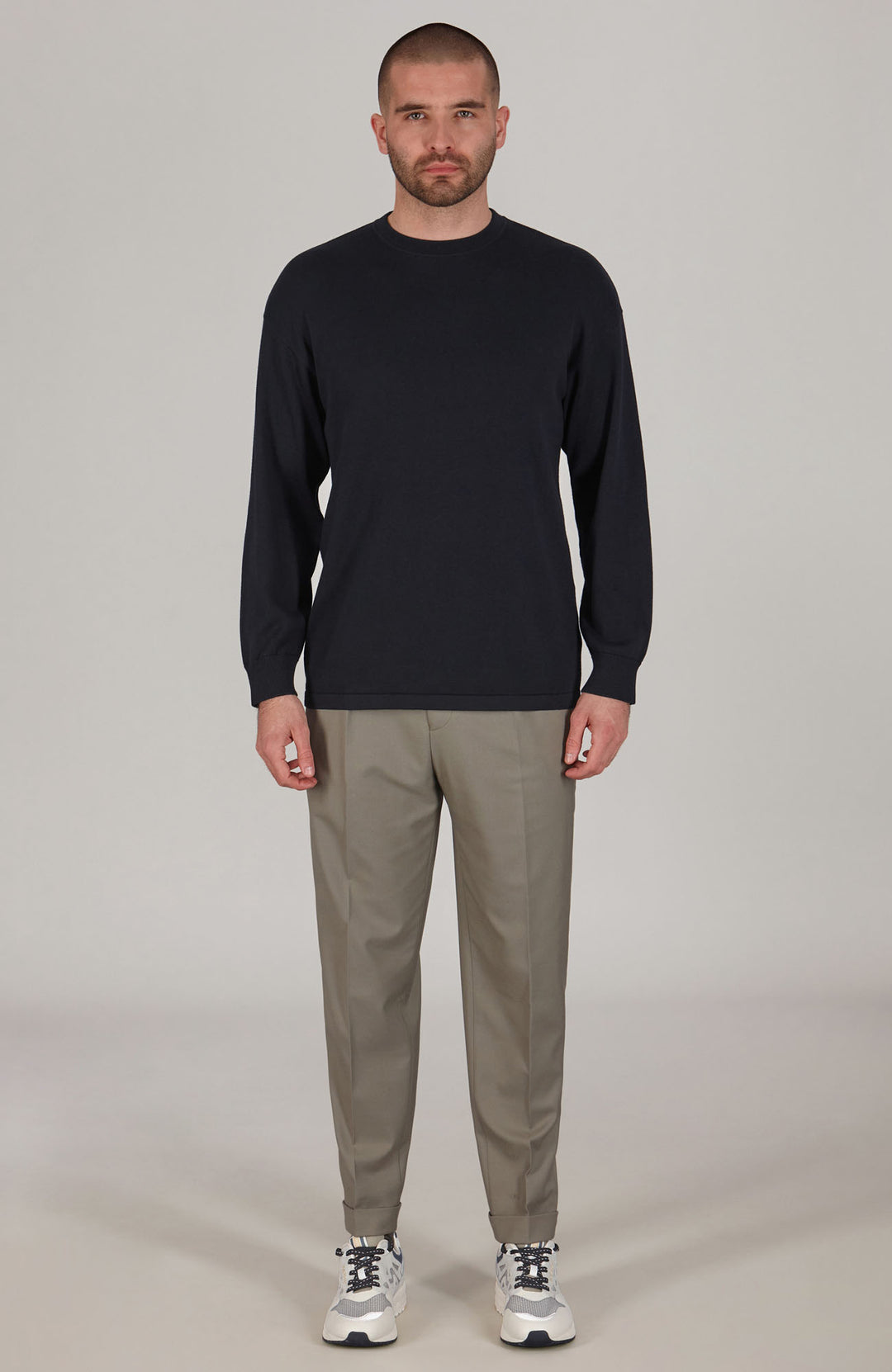 mens navy cotton oversize sweatshirt by Paul James