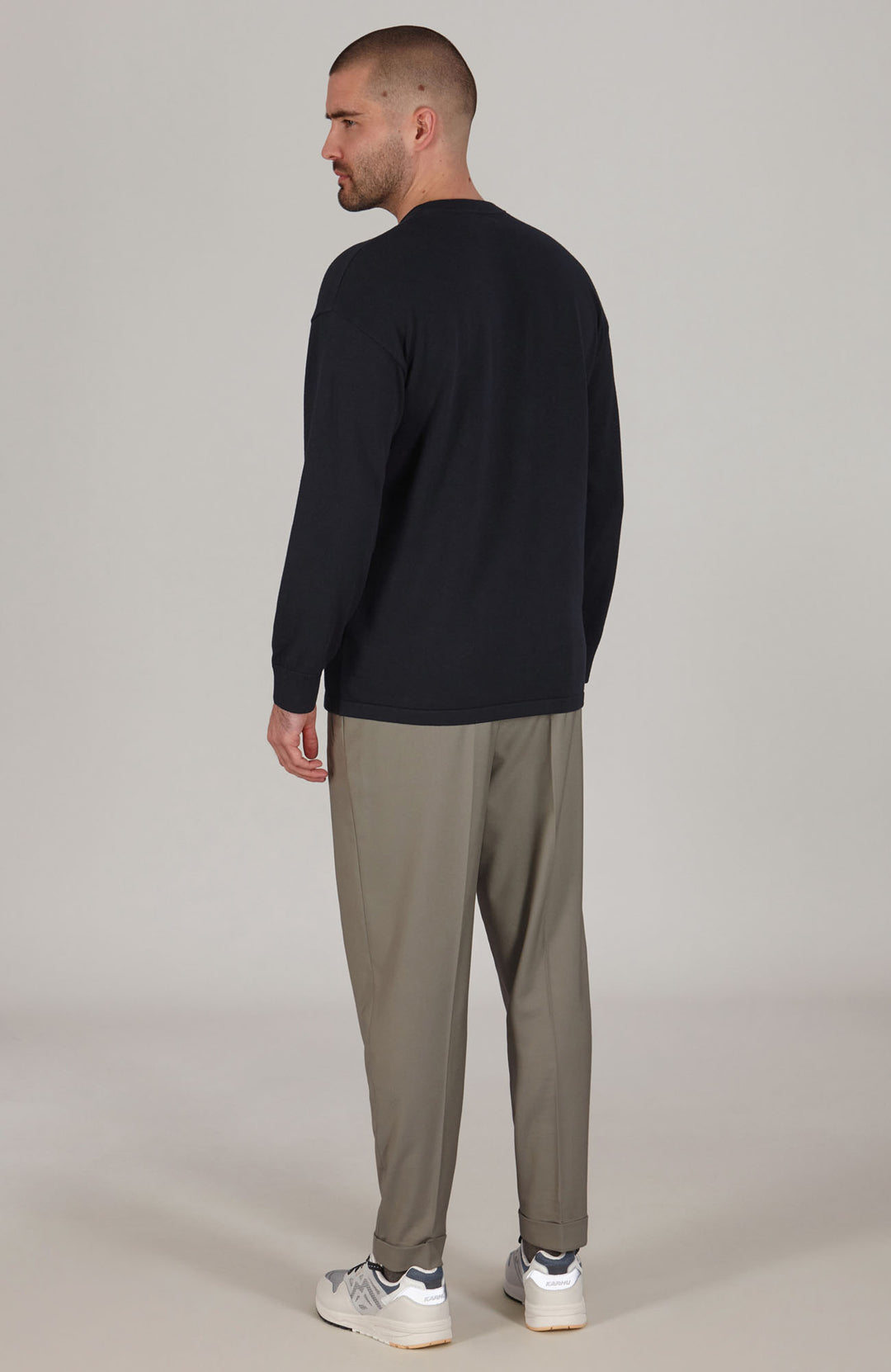 mens navy cotton oversize sweatshirt by Paul James