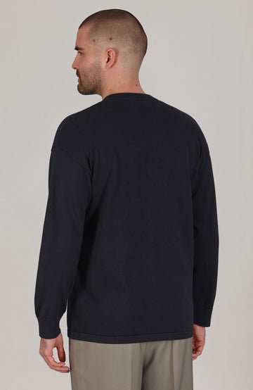 mens navy cotton oversize sweatshirt by Paul James