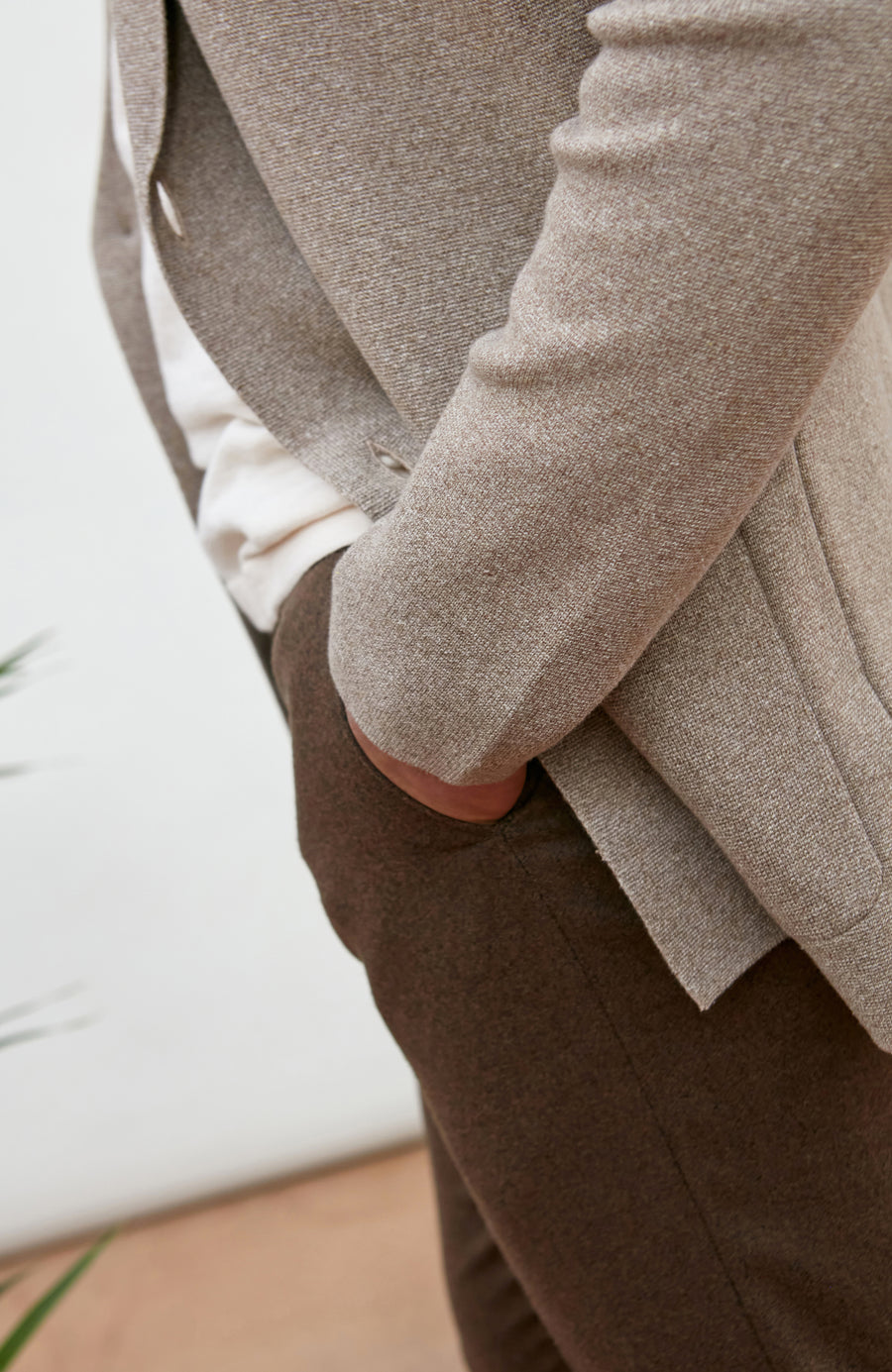 Mens Lightweight Cotton Double Breasted Knitted Blazer - Feature 3