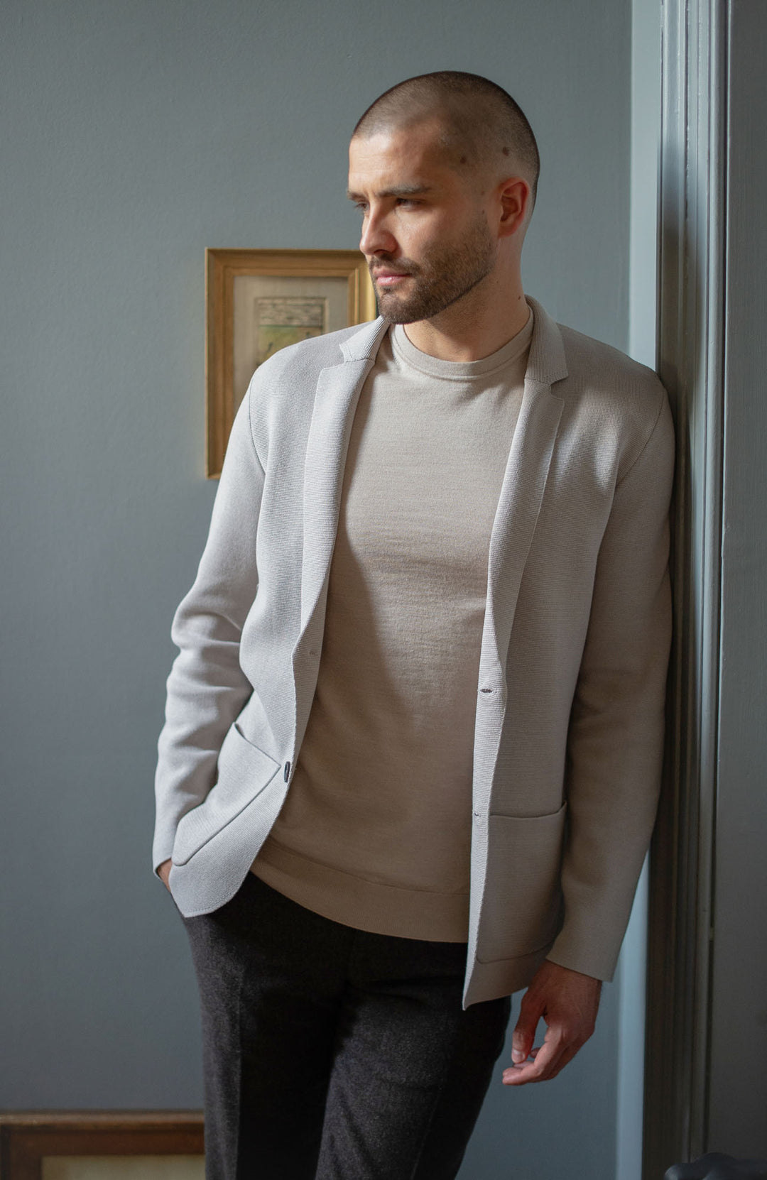 Mens Lightweight Mercerised Cotton Knitted Blazer – Paul James