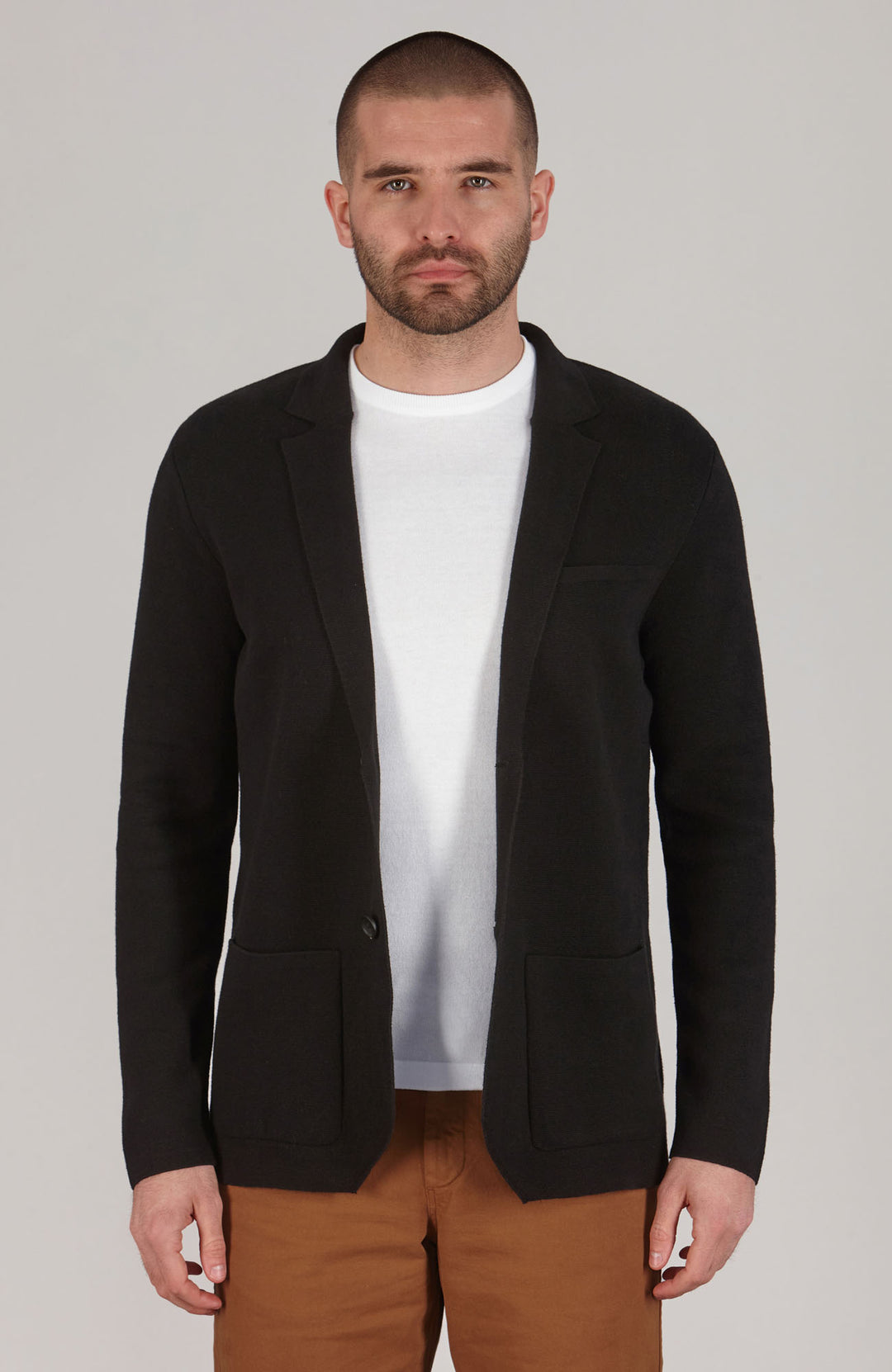 black mens organic cotton linen blazer