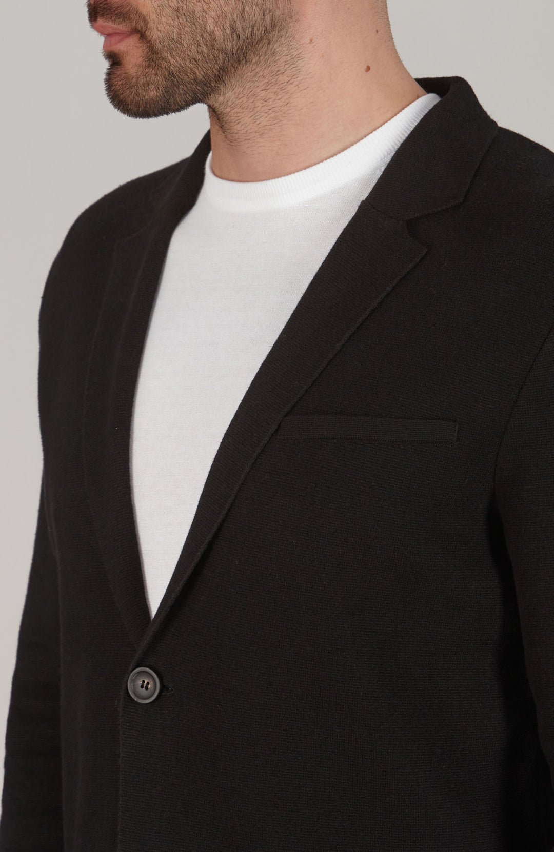 black mens organic cotton linen blazer