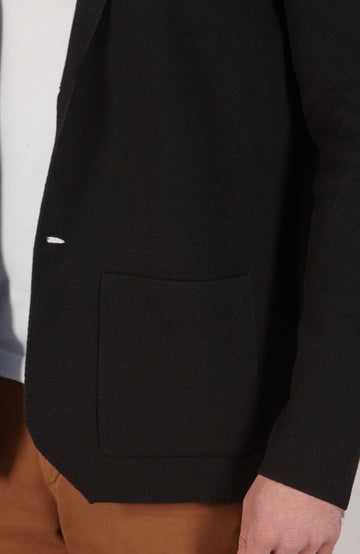 black mens organic cotton linen blazer