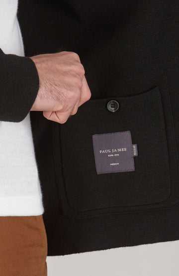 black mens organic cotton linen blazer