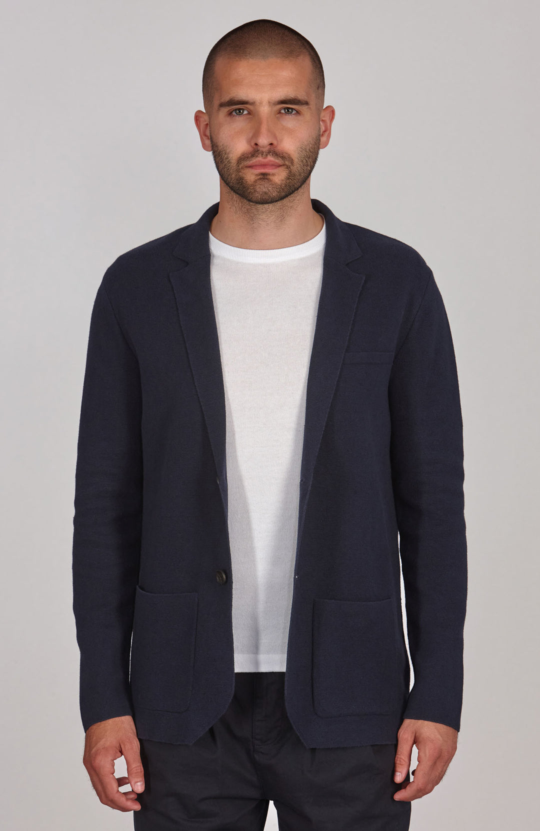 navy mens organic cotton linen blazer