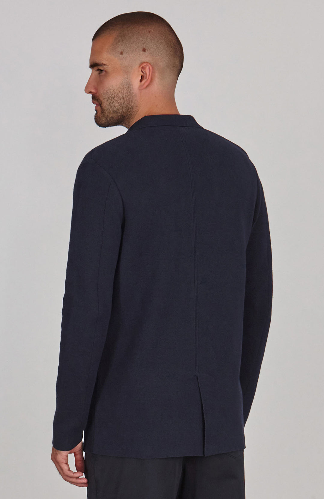 navy mens organic cotton linen blazer