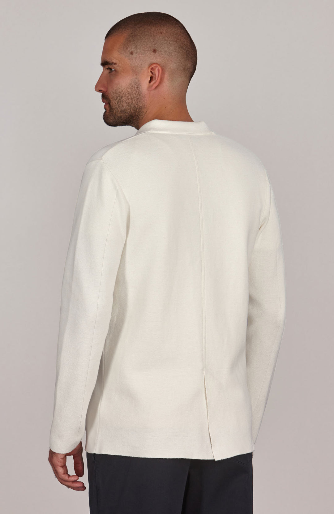 white mens organic cotton linen blazer