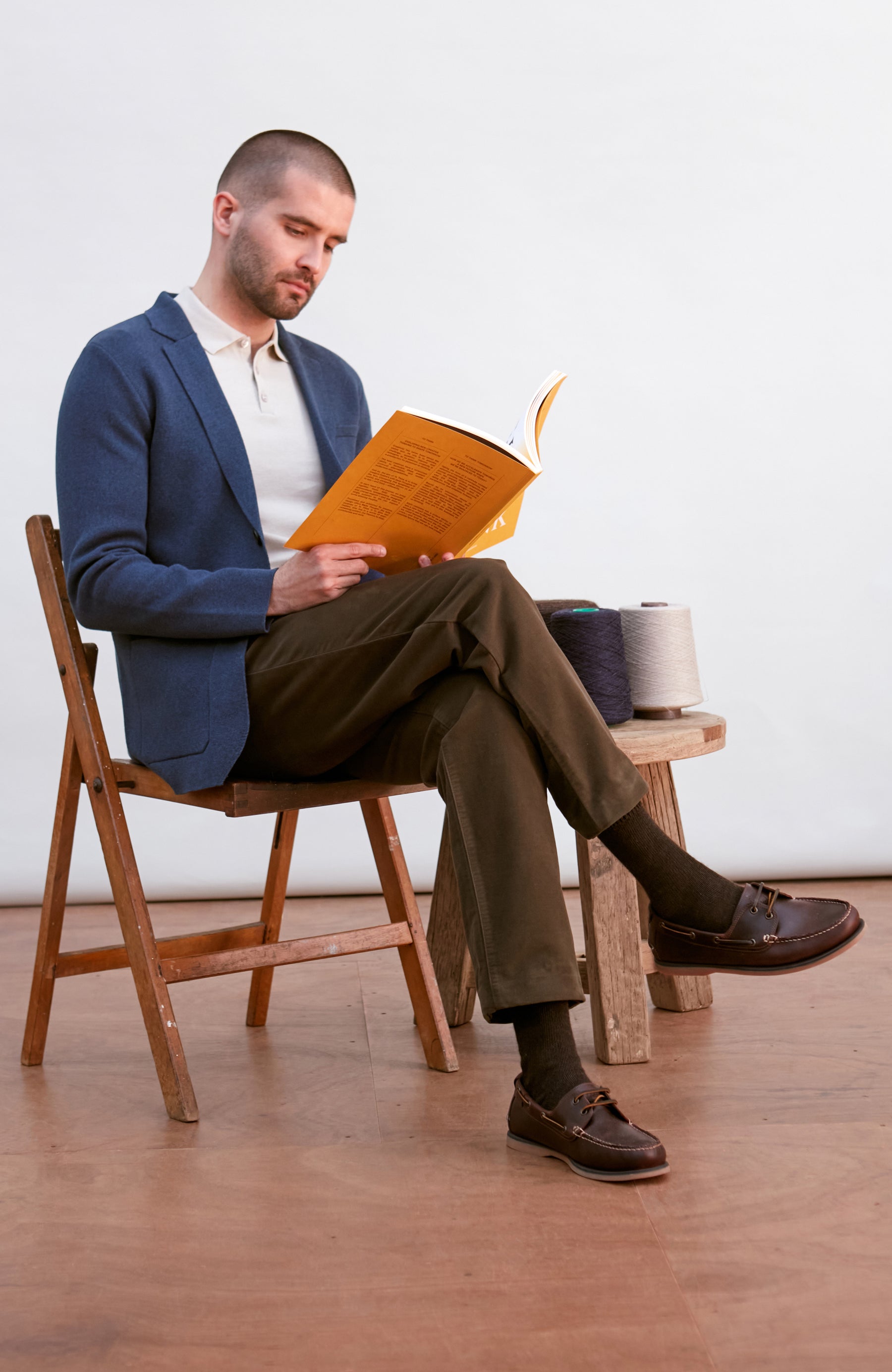 mens blue cotton blazer
