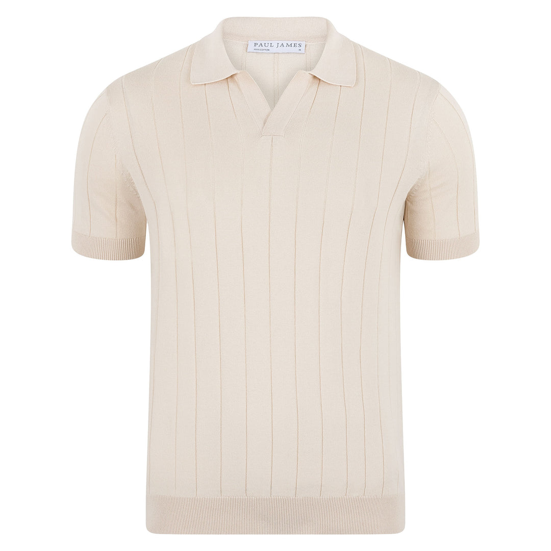Mens Ultra Fine Cotton Selection Knit Buttonless Polo Shirt – Paul