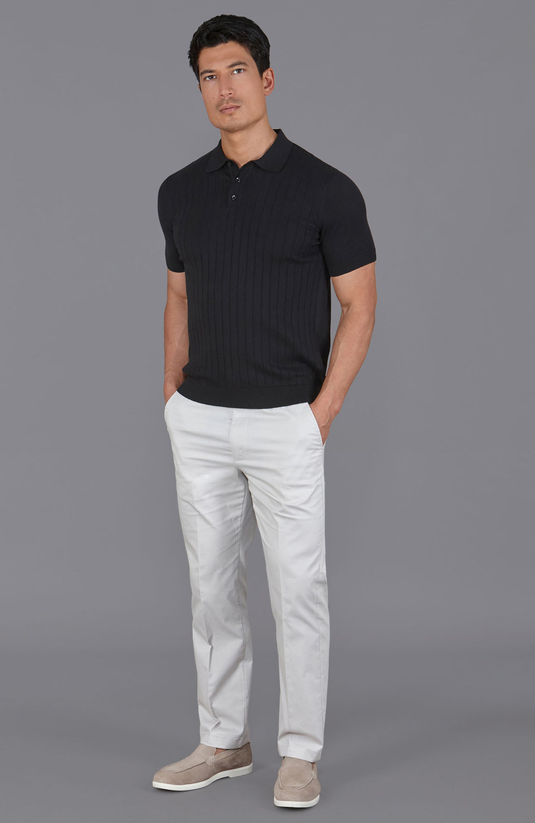 black mens short sleeve polo shirt