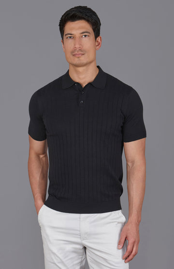 black mens short sleeve polo shirt