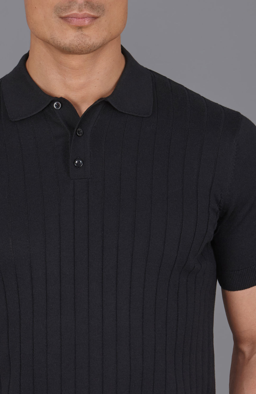 black mens polo shirt jumper