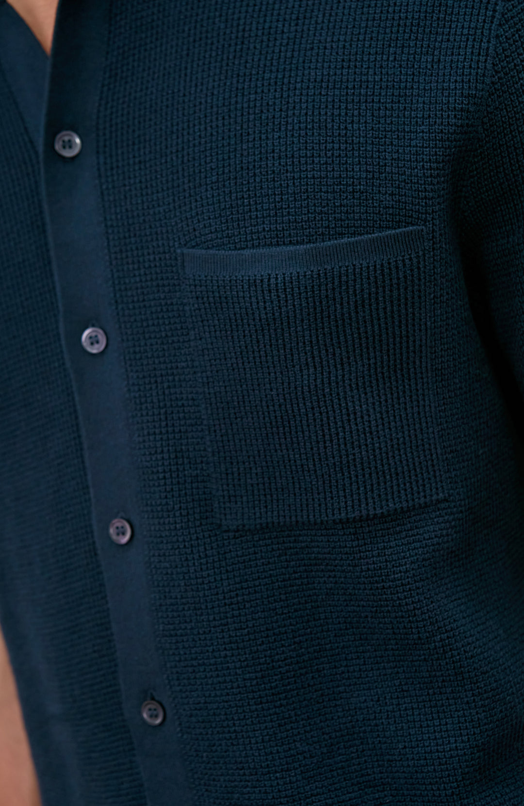 Mens Knitted Textured Shirt by Paul James Knitwear