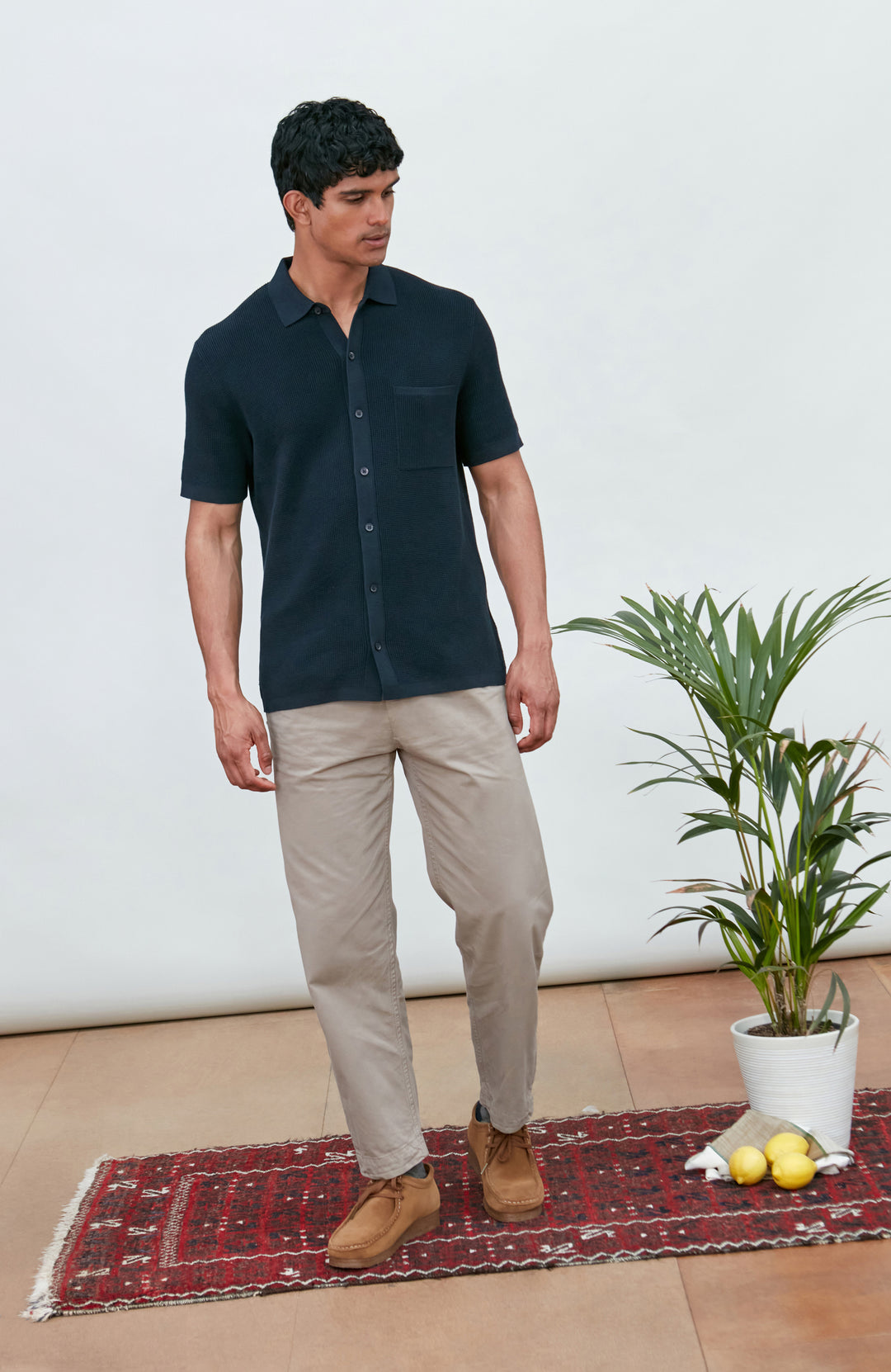Mens Knitted Textured Shirt by Paul James Knitwear
