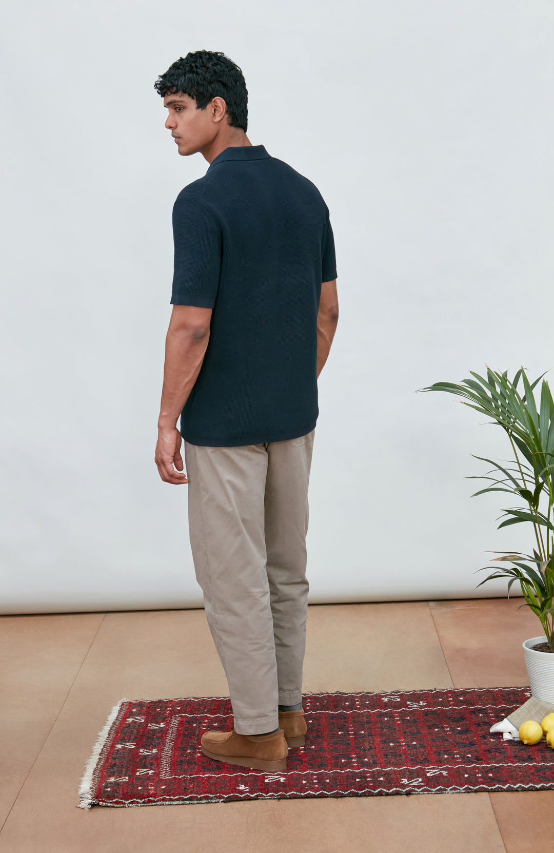 Mens Knitted Textured Shirt by Paul James Knitwear
