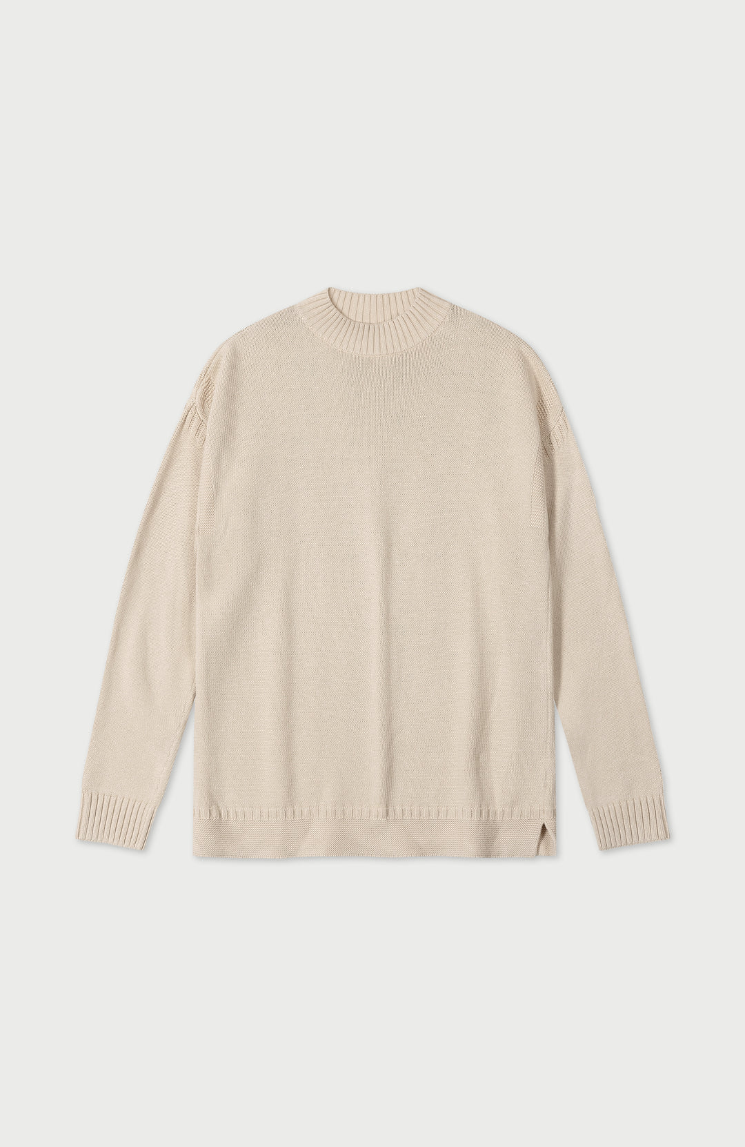 Oatmeal Navy Mens Cotton Linen Jumper By Paul James