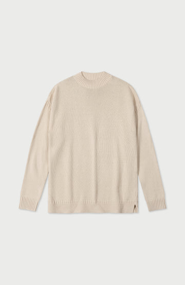 Oatmeal Navy Mens Cotton Linen Jumper By Paul James