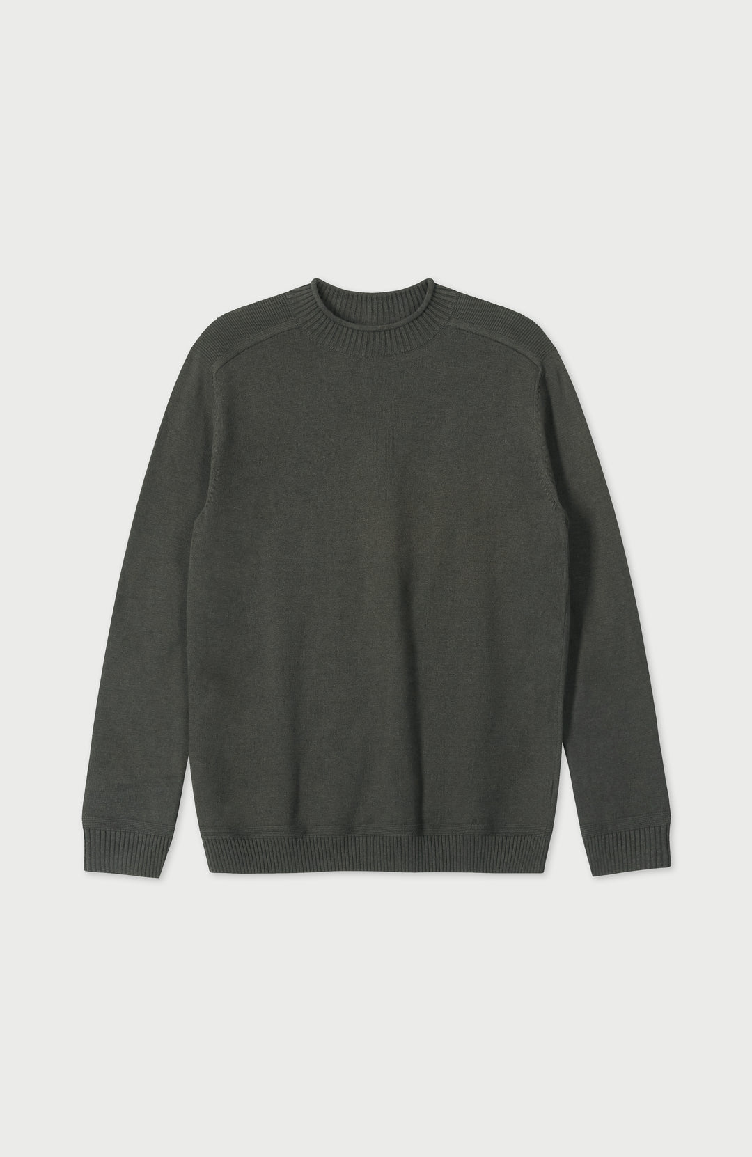 Olive Mens Organic Cotton Saddle Shoulder Jumper By Paul James