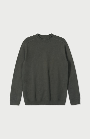 Olive Mens Organic Cotton Saddle Shoulder Jumper By Paul James
