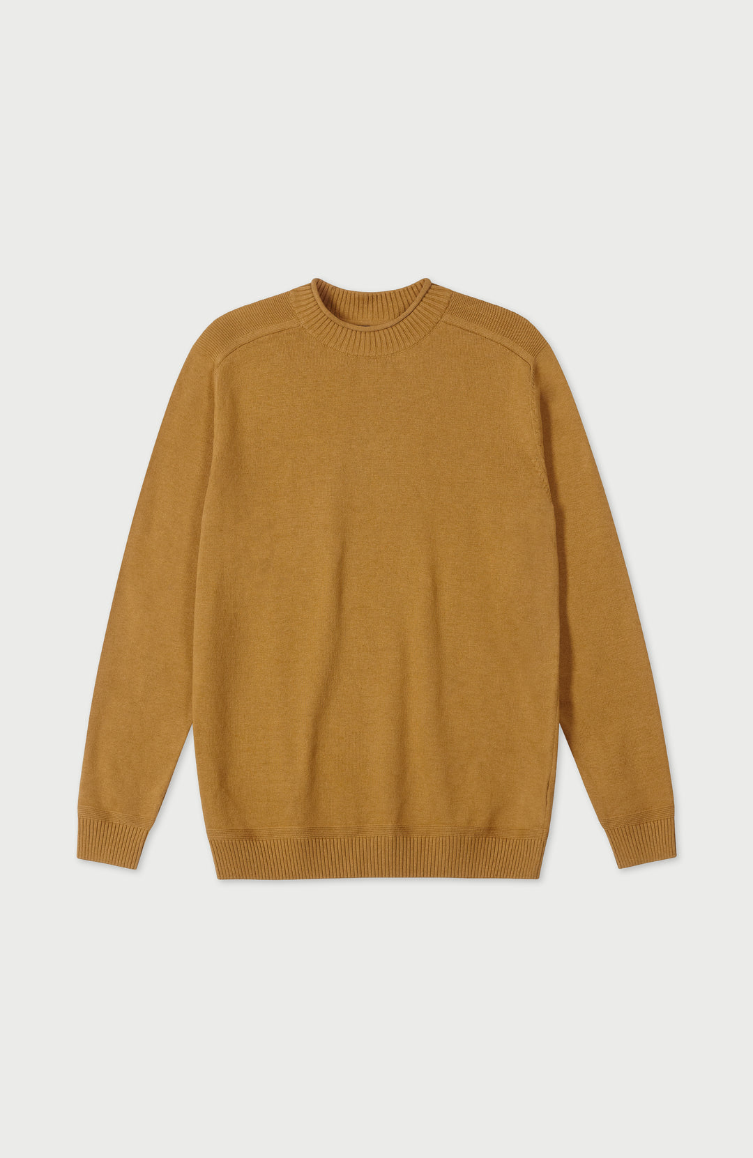 Mustard Mens Organic Cotton Saddle Shoulder Jumper By Paul James